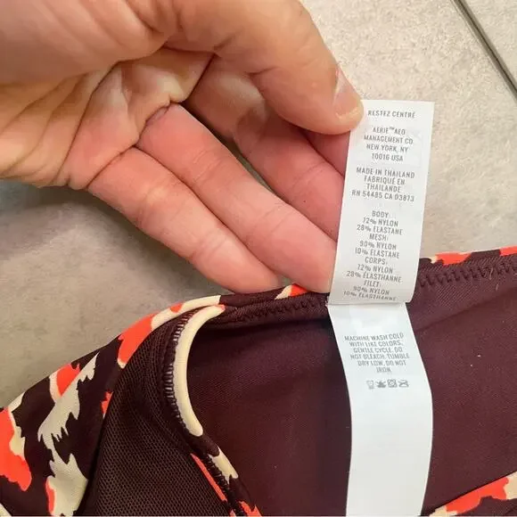 NWT Aerie Offline Goals Plunge Sports Bra 2 Pack Maroon Black Floral Small Mesh - Picture 13 of 16